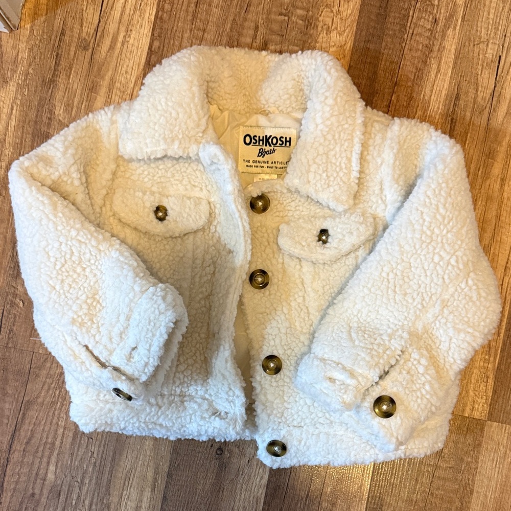 OshKosh B'gosh Cream Sherpa Jacket for Toddler Girls